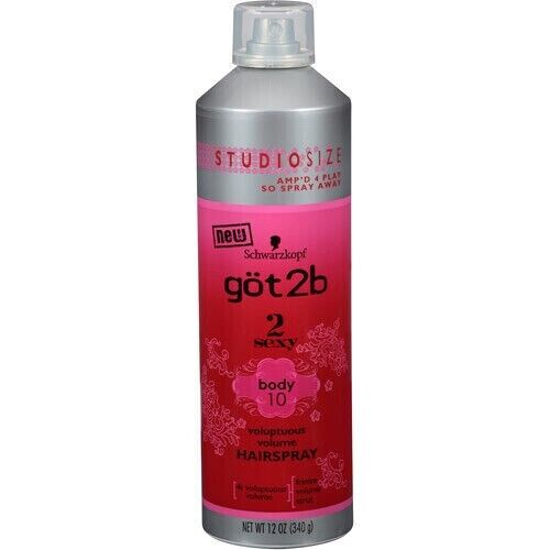 New Schwarzkopf GOT2B 2SEXY Voluptuous Volume HAIRSPRAY Studio Size 12 oz