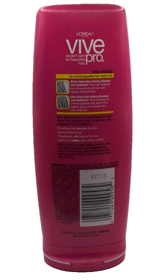 L'Oreal Paris Vive Pro Style Infusing Conditionerfor Unmanageable Hair 13 oz