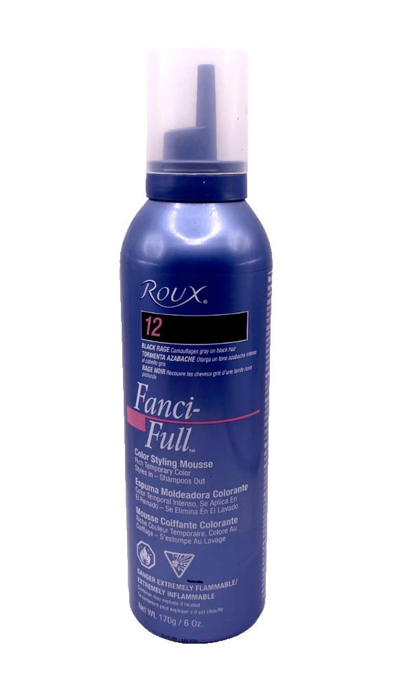 Roux Fanci-Full Color Styling Mousse #12 BLACK RAGE 6oz (OLD STOCK FORMULA)