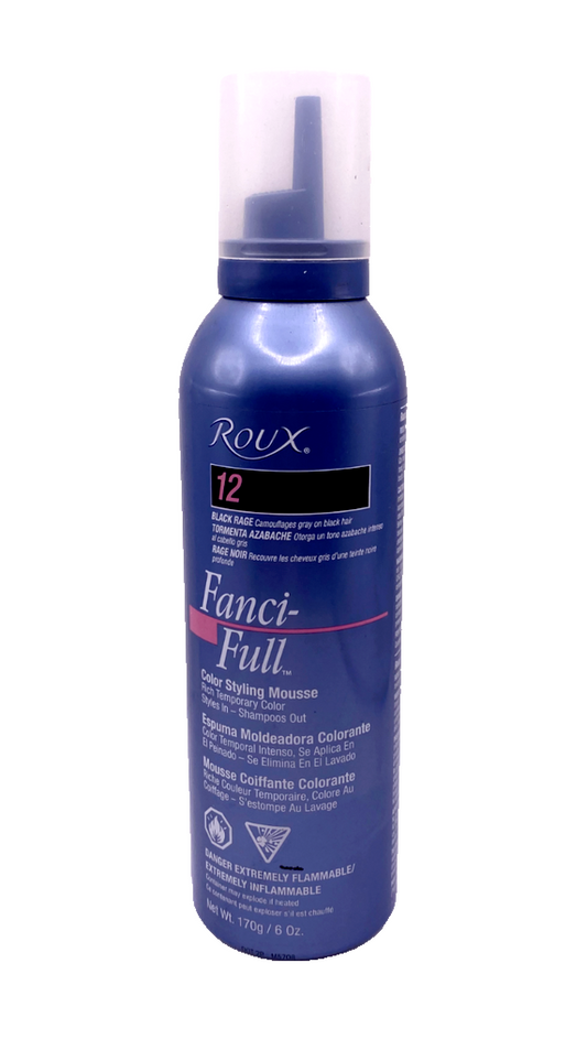 Roux Fanci-Full Color Styling Mousse #12 BLACK RAGE 6oz (OLD STOCK FORMULA)