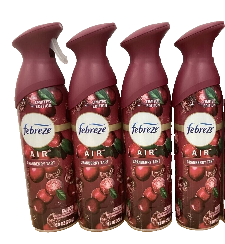 (Lot of 4) Febreze Cranberry Tart Odor Eliminator Air Freshener Spray 8.8oz each
