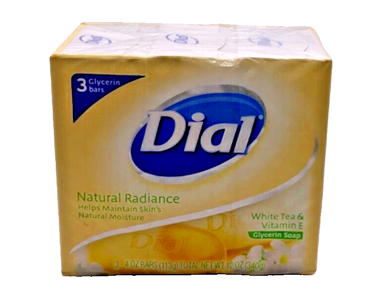 Dial Natural Radiance White Tea Vitamin E Glycerin Soap 3 Bars 4oz