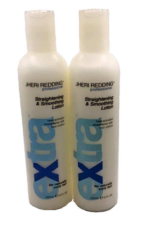 (2) Jheri Redding Extra Straightening & Smoothing Lotion Frizz Control 8oz