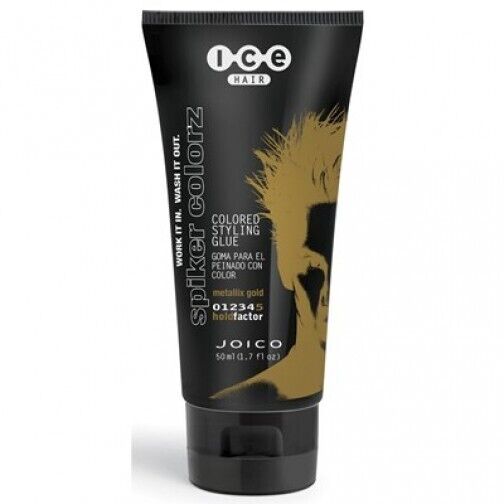 Joico ICE Hair Spiker Colorz Metallix Gold 1.7 Oz  Color Colored Styling Glue