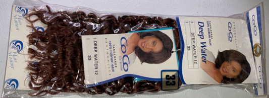 Coco Collection 100% Human Hair Deep Water/ Color 33 / (12 inches)