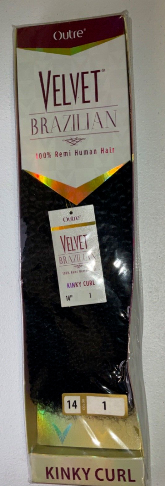 Outre Velvet Brazilian 100% Remi Human Hair Kinky Curl/Color 1/ (14 inches)