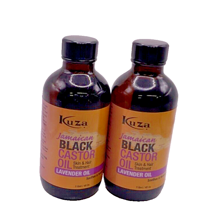 (2) Kuza Jamaican Black Castor Oil Skin & Hair Treatment Lavender Oil / 4 oz