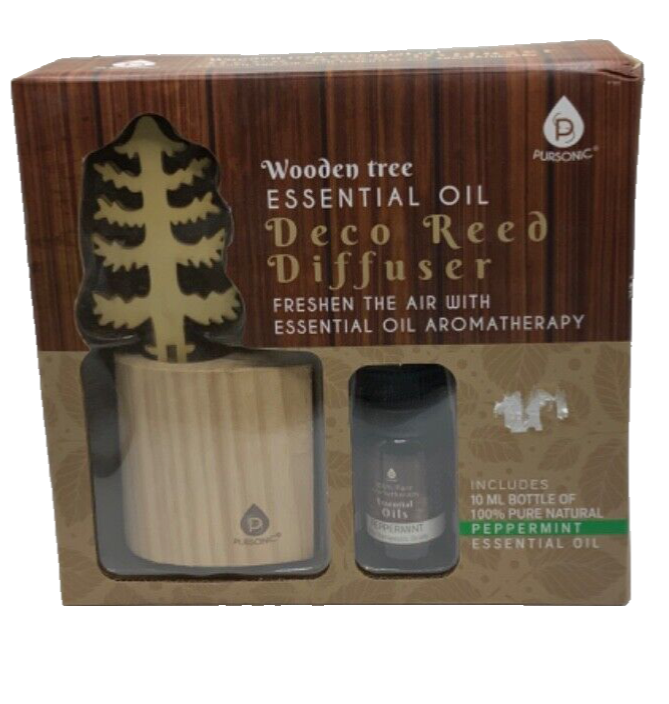 Wooden Tree Decorative Diffuser 15ml Eucalyptus Essential Oil New Boxed Gift Set