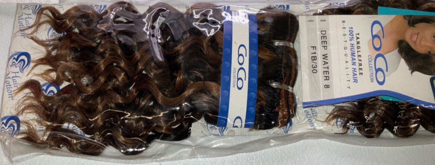 Coco Collection 100% Human Hair Deep Water/ Color F1B/30/ (8 inches)