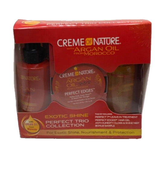 Creme of Nature With Argan Oil Perfect Trio Leave-In Treatment, Hair Gel, Mist