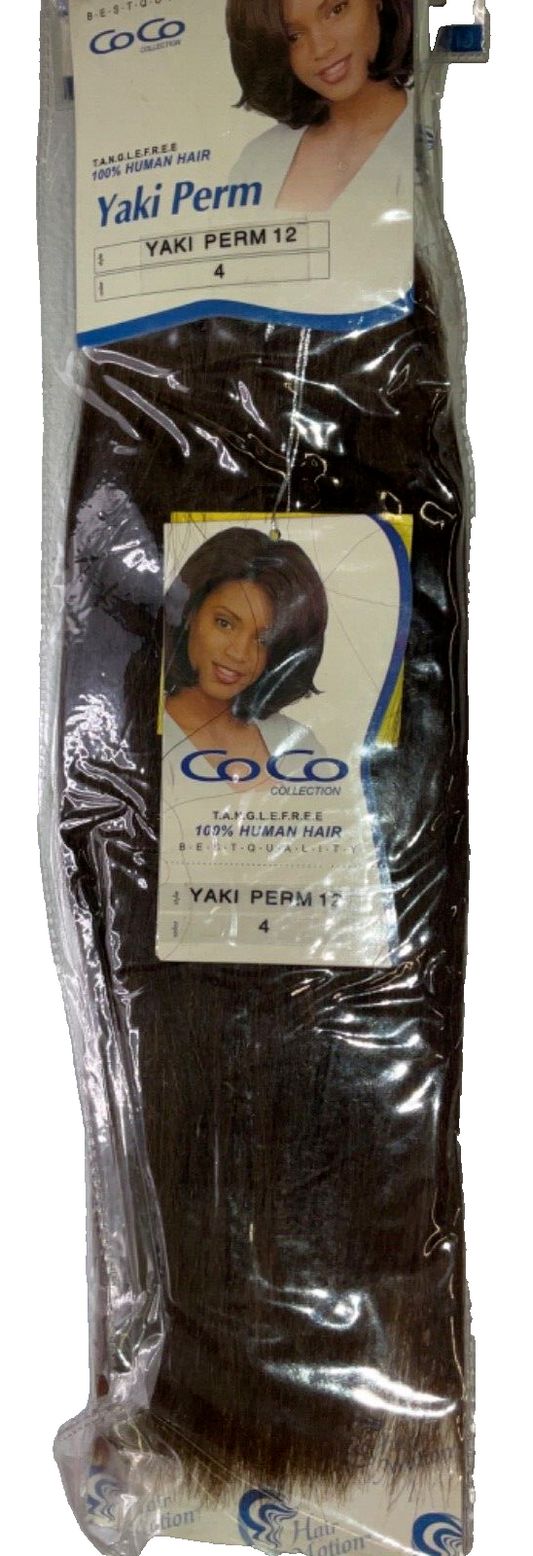 Coco Collection 100% Human Hair Yaki Perm/Color 4/ (12 inches)