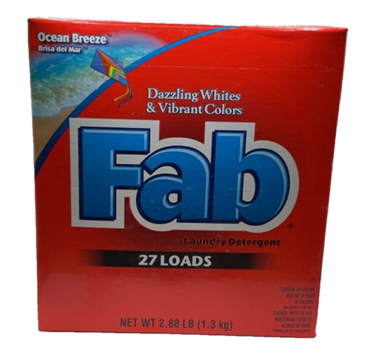 FAB POWDER DETERGENT OCEAN BREEZE 27 LOADS / 2.88 LB