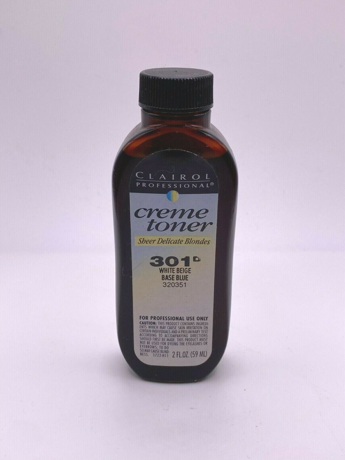 Clairol Creme Toner 301 White Beige Base Blue – 2 oz – Fast