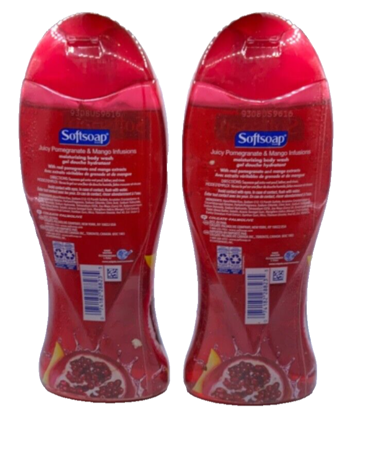 (2) SOFTSOAP JUICY POMEGRANATE & MANGO INFUSIONS BODY WASH 18 FL OZ