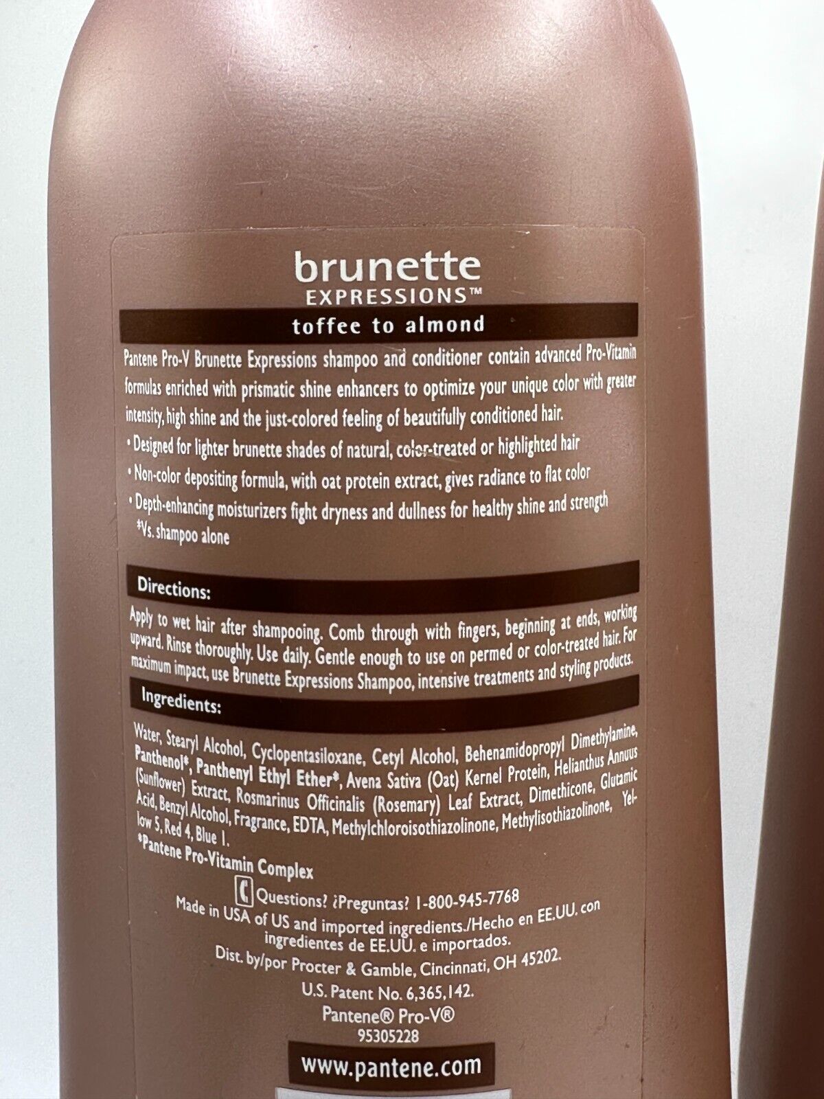 (2) Pantene Pro V Brunette Expressions Toffee to Almond Conditioner 13.5oz New