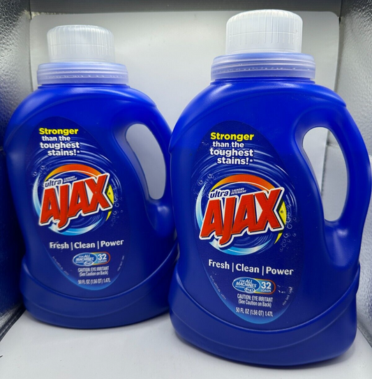 (2) Ajax Fres Clean Power Liquid Laundry Detergent For All Machines - 50 fl oz