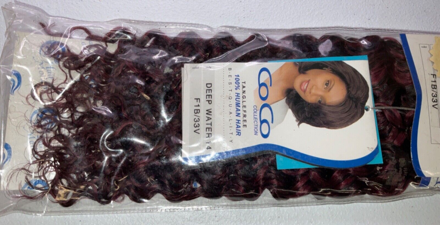 Coco Collection 100% Human Hair Deep Water Color 1B/33V (14 inches)