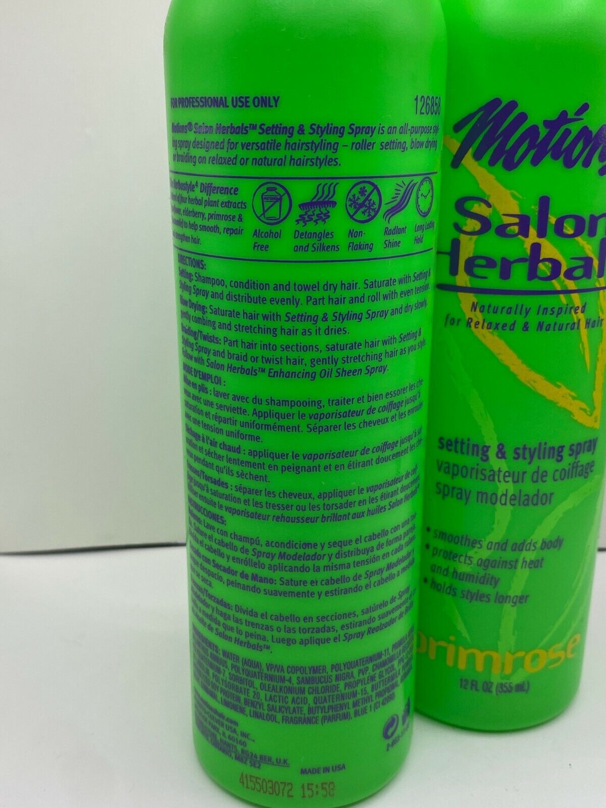 (2) Motions Salon Herbals Setting & Styling Spray - 12 oz