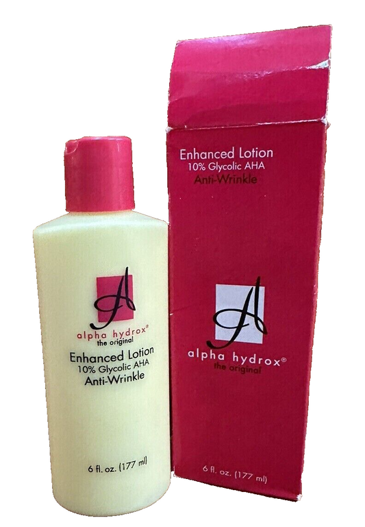 OLD STOCK - Alpha Hydrox enhanced lotion anti-wrinkle 10% Glycolic AHA 6oz