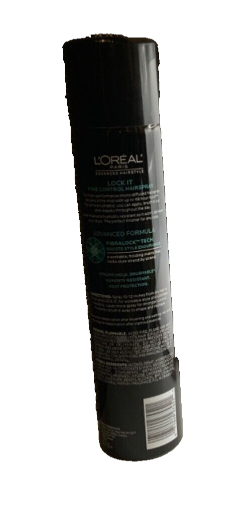 L'Oreal Lock It Fine Control Hairspray Strong 48HR Hold Brushable 8.25oz